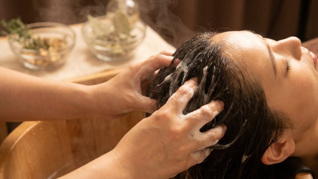 Organic deep cleansing scalp treatment showing head spa benefits for scalp health.